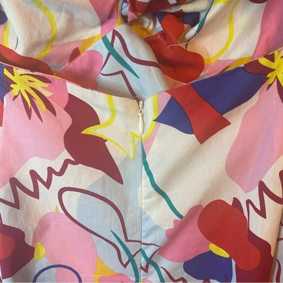 GLAMOROUS Colorful Abstract Print Puff Sleeve Women's Dress (SIZE 10) - Picture 7 of 7